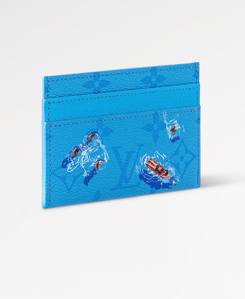 LV Monogram Double Card Holder Pool Blue