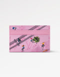 LV Monogram Double Card Holder Skateboard Pink