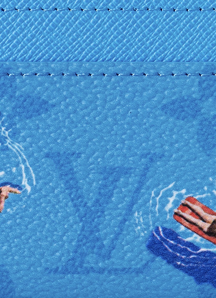 LV Monogram Double Card Holder Pool Blue
