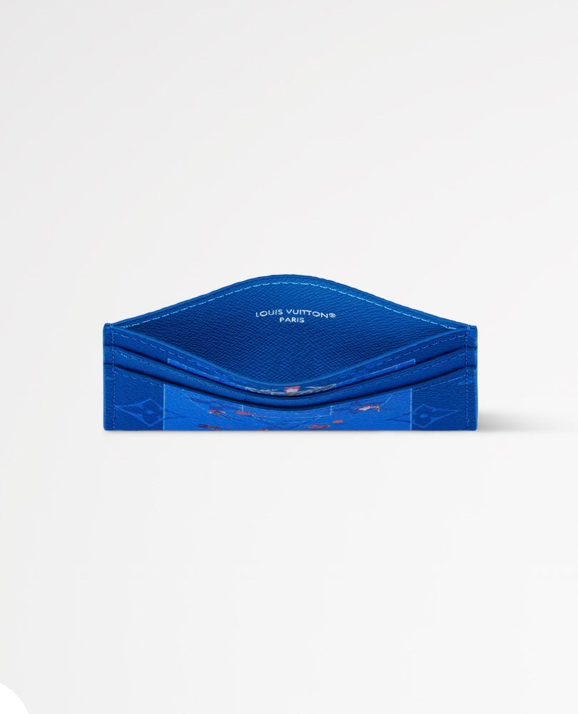 LV Monogram Double Card Holder Basketball Blue