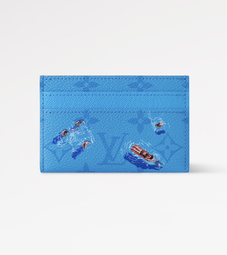 LV Monogram Double Card Holder Pool Blue