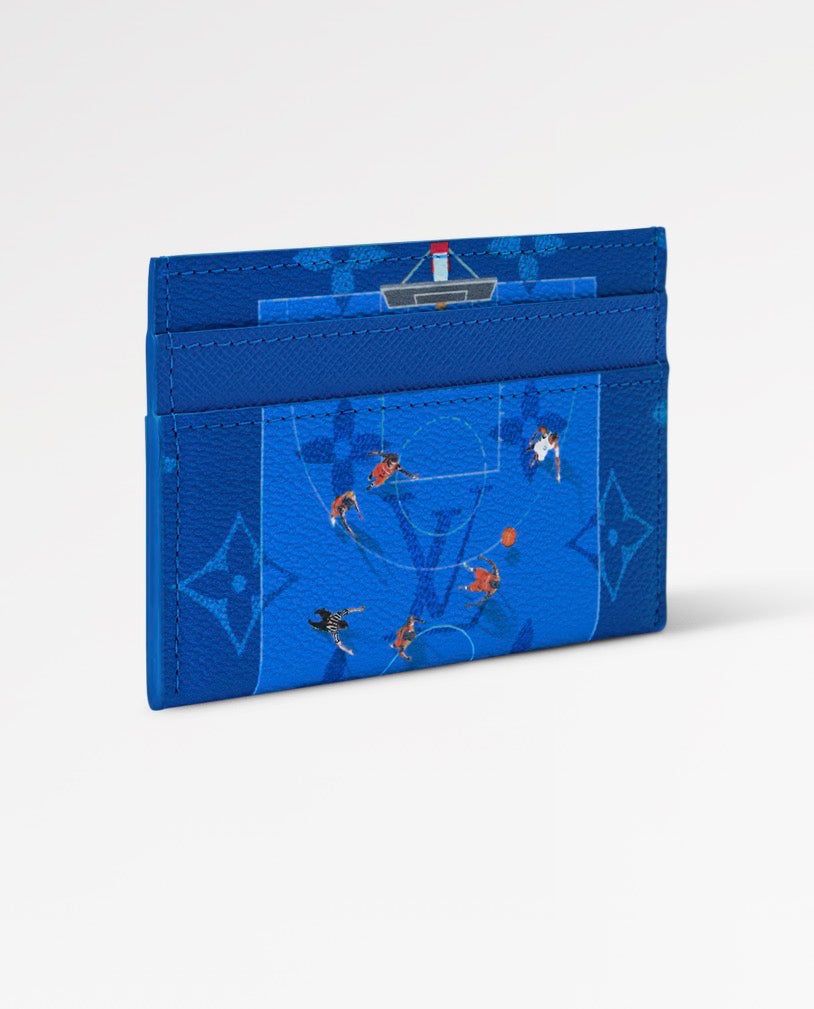 LV Monogram Double Card Holder Basketball Blue