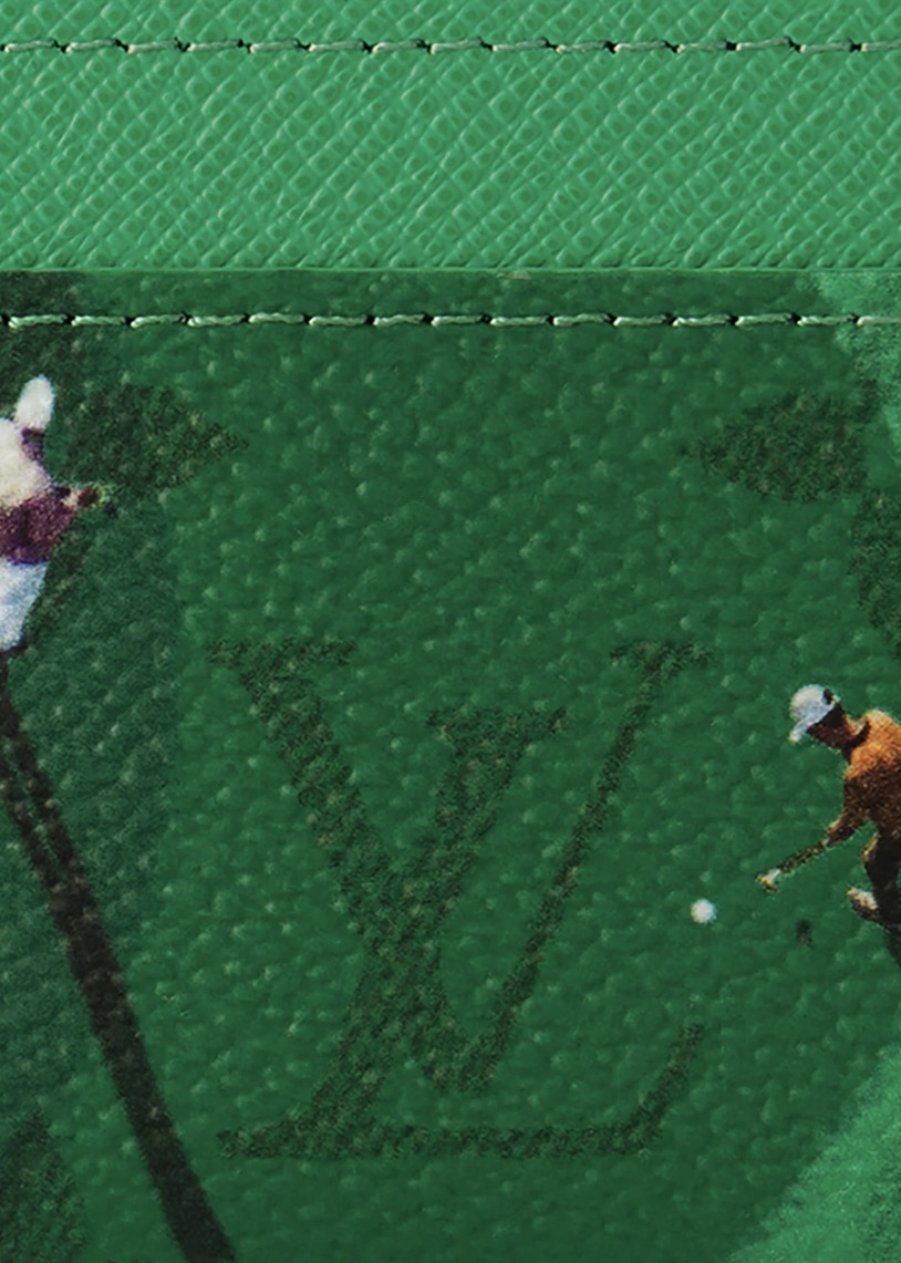 LV Monogram Double Card Holder Golf Green