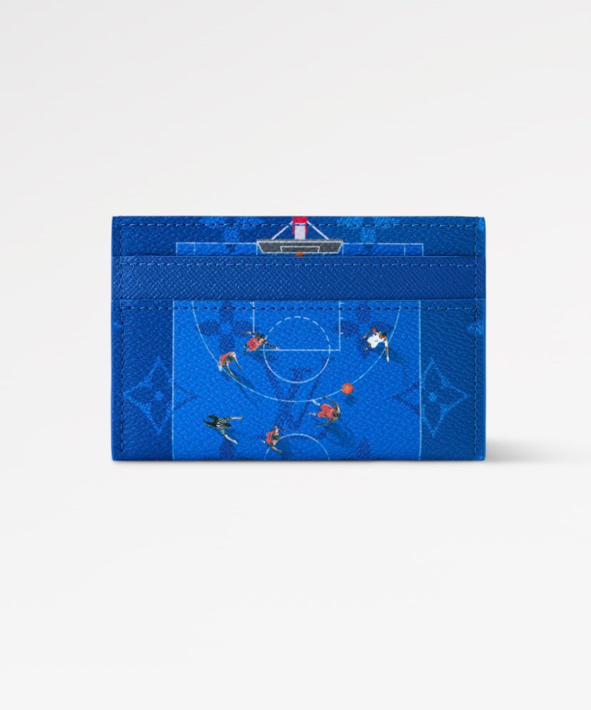 LV Monogram Double Card Holder Basketball Blue